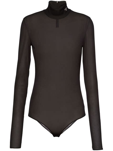 prada logo bodysuit|Prada Gazar triangle.